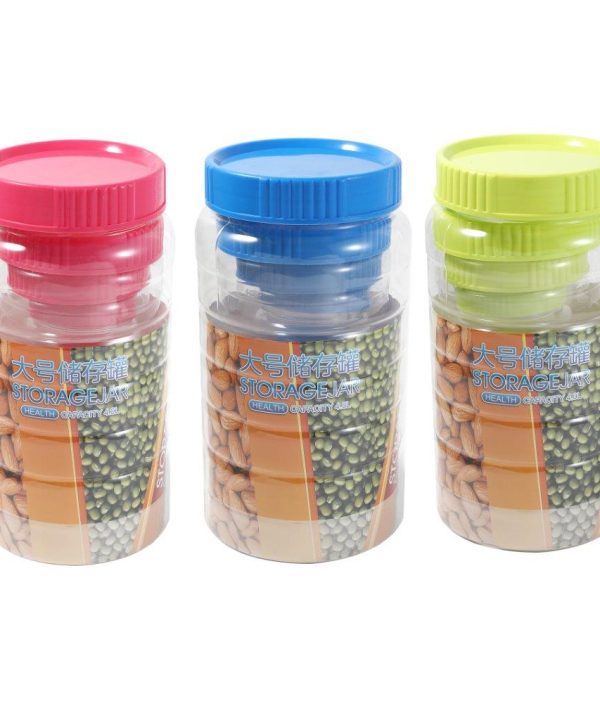 Plastic Food Container Storage Jar Set of 3 Manchester For Sale