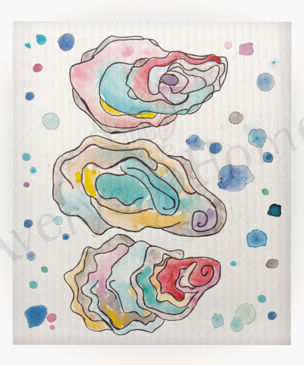 Oyster Trio Beach Swedish Dishcloth (Sold as set of 4) Get Authentic Sale Online