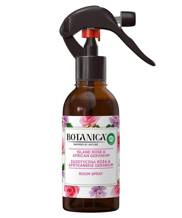 Botanica Room Spray odświeżacz powietrza w sprayu Egzotyczna Róża & Afrykańskie Geranium 236ml Free Shipping With Paypal