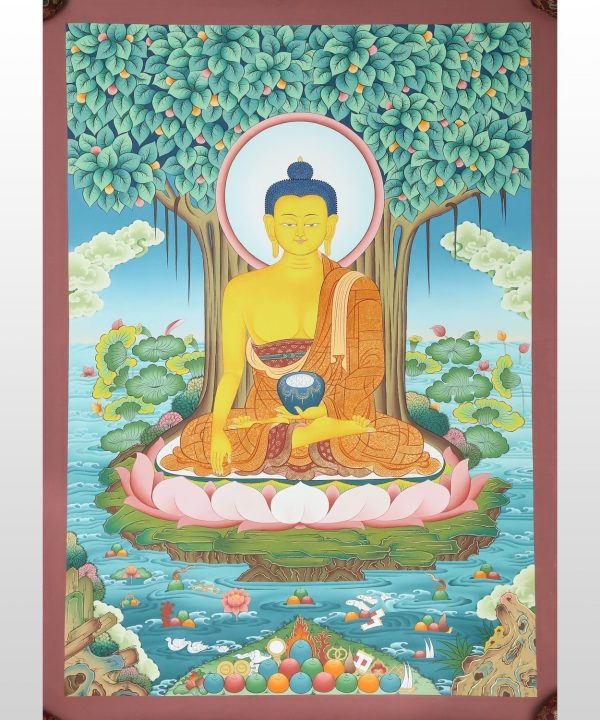 Enlightened Shakyamuni Buddha Thangka Big Discount For Sale