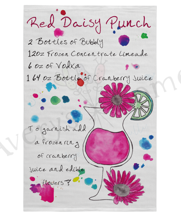 Red Daisy Punch Recipe Flour Sack Dish Towel Shop Offer Cheap Online