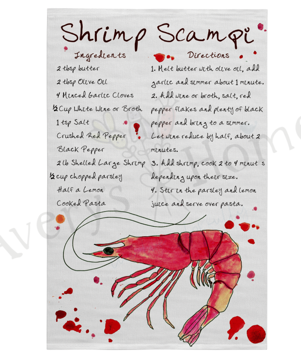 Shrimp Scampi Recipe Flour Sack Dish Towel Cheap Usa Stockist