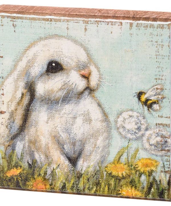White Bunny & Bee Block Sign Amazon For Sale