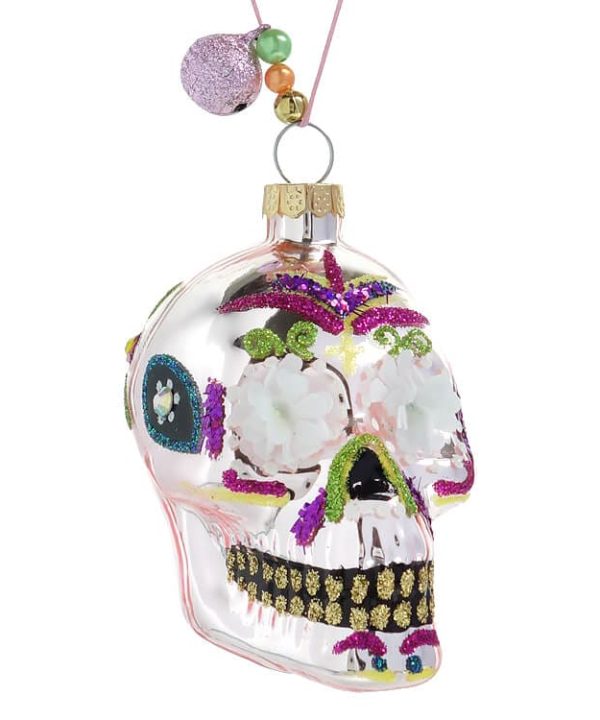White Dia De Los Muertos Skull Ornament Amazon Sale Online