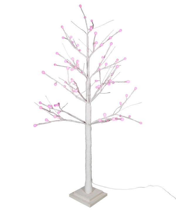 White Display Tree With Pink Globe Lights Cost For Sale