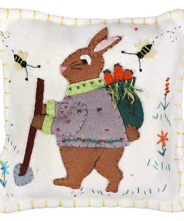 White Easter Pillow With Brown Bunny Perfect Cheap Online