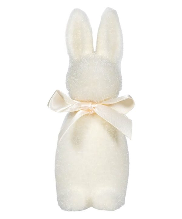 White Flocked Button Nose Bunny Cheap Sale Purchase