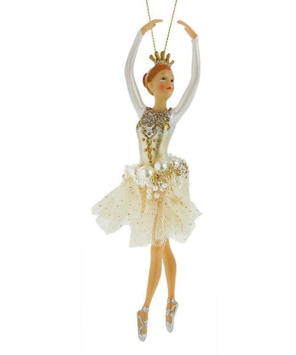 White & Gold Ballerina Ornament Discount Cheap Online