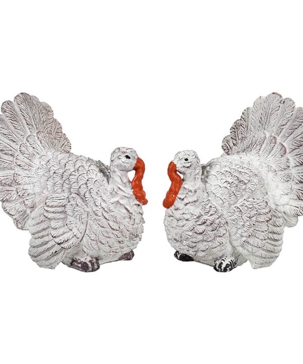 White Harvest Turkeys Set/2 Online Cheap Pice