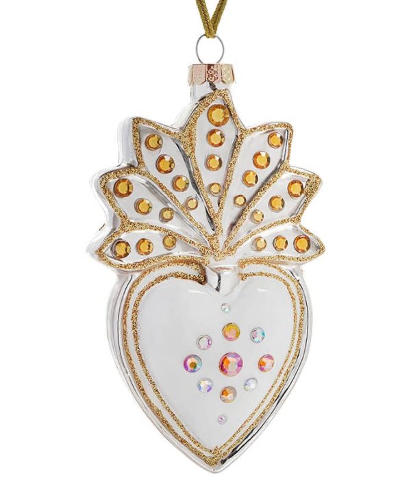 White Heart Milagro Ornament Free Shipping With Paypal