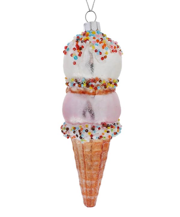 White Ice Cream Cone Ornament Reliable