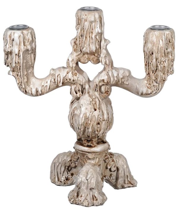 White Melted Skull Candleabra Best Wholesale Online