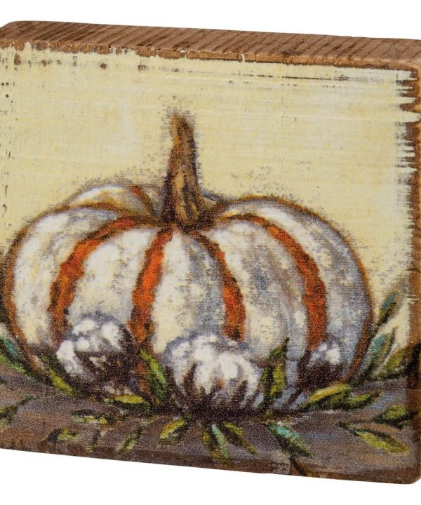 White & Orange Pumpkin Block Sign Limited Edition
