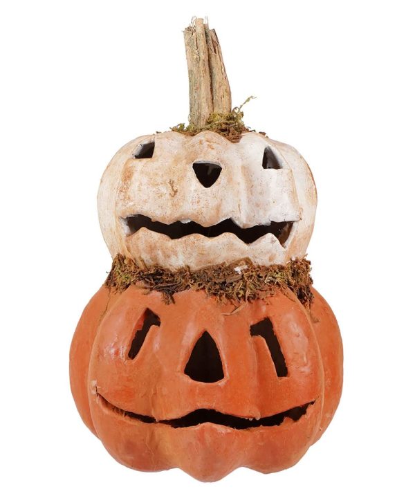 White & Orange Two Layered Carved Pumpkin 2025 Cheap Pice