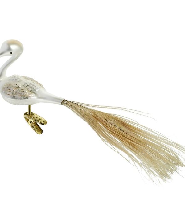 White Peacock Clip-On Ornament Looking For Sale Online