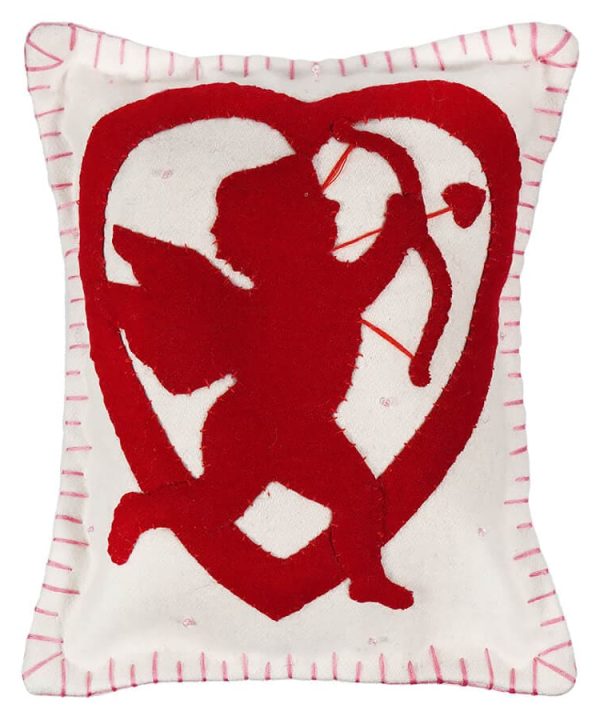 White Pillow With Red Heart & Cupid Clearance Clearance Store