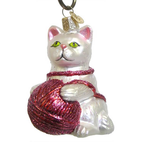 White Playful Kitten Ornament Perfect