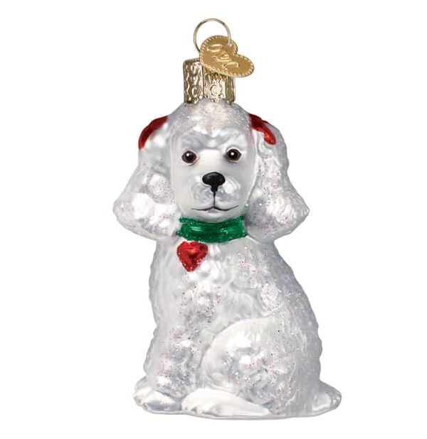White Poodle Ornament With Mastercard Cheap Pice