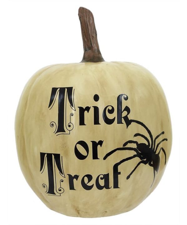 White Pumpkin with Trick or Treat and Spider Deals Cheap Pice