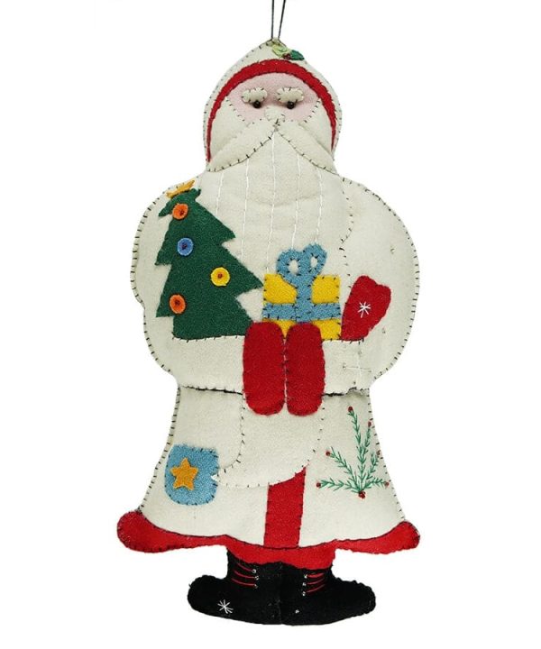 White Santa with Presents Ornament Buy Cheap Pice
