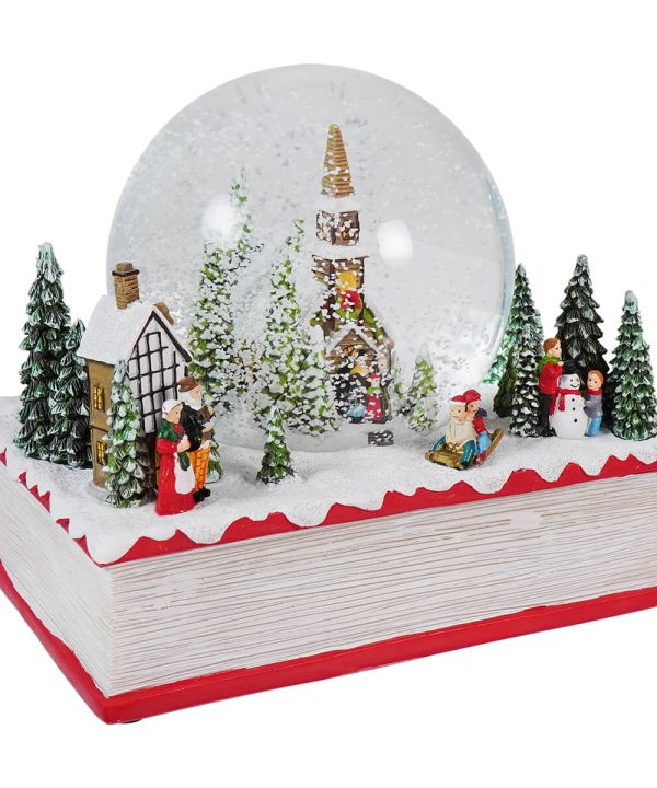 Winter Church Musical Water Globe on Book Visit Cheap Pice