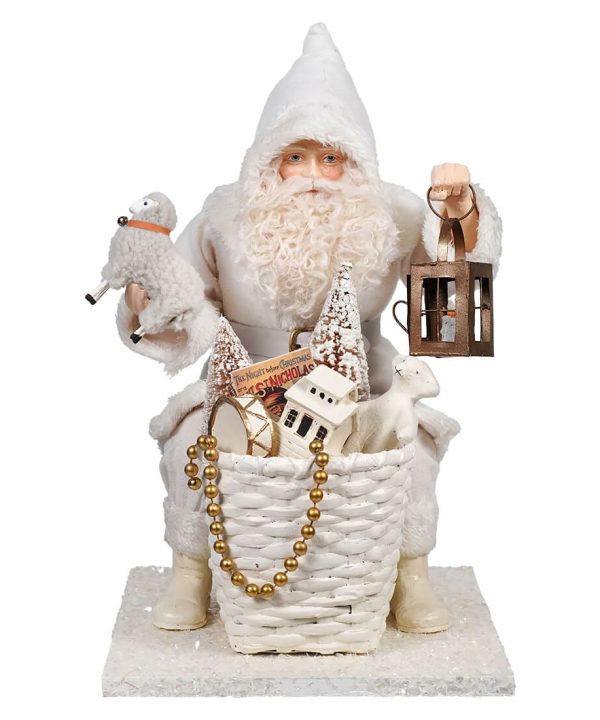 Winter Wishes Santa With Basket Of Toys Visit New Sale Online