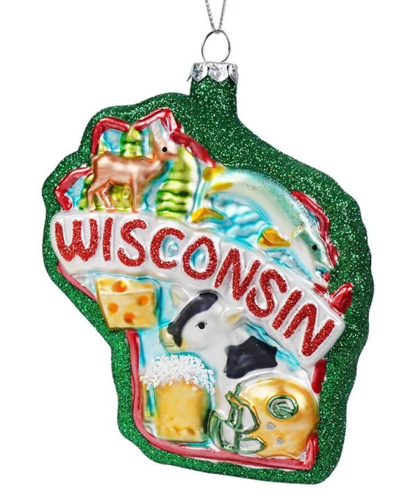 Wisconsin State Ornament Clearance Perfect