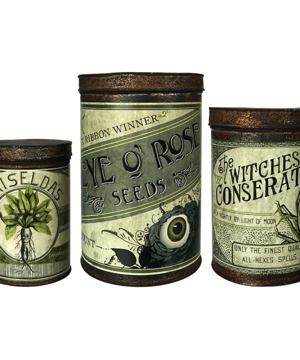 Witch's Conservatory Canister Set/3 With Paypal Online