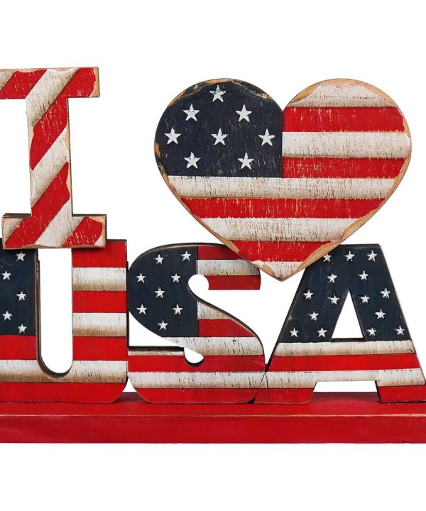 Wood Americana "USA" Tabletop Sign Discount Purchase