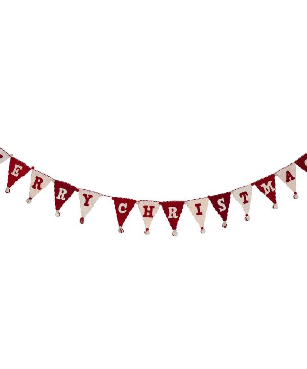 Wool Felt Merry Christmas Pennant Garland Free Shipping Outlet
