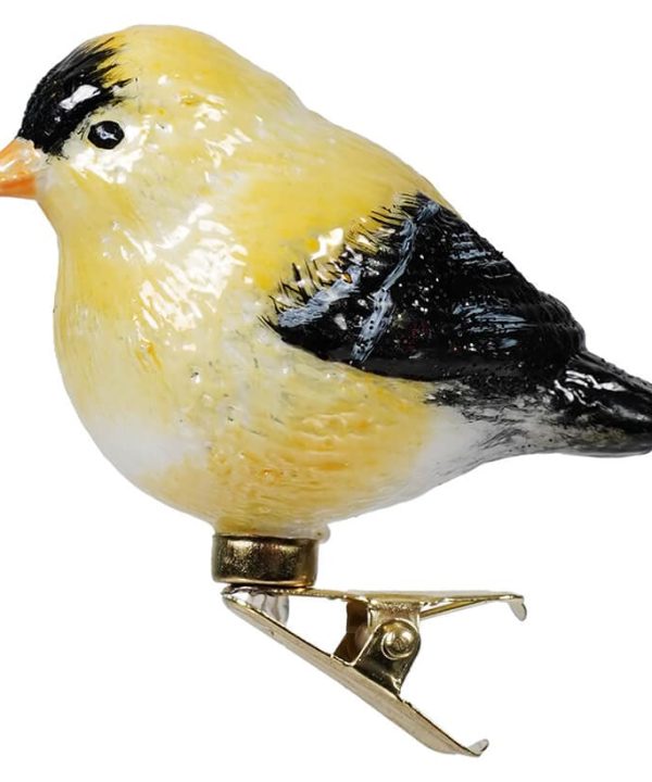 Yellow & Black Glass Chubby Bird Clip-On Ornament For Cheap Sale Online