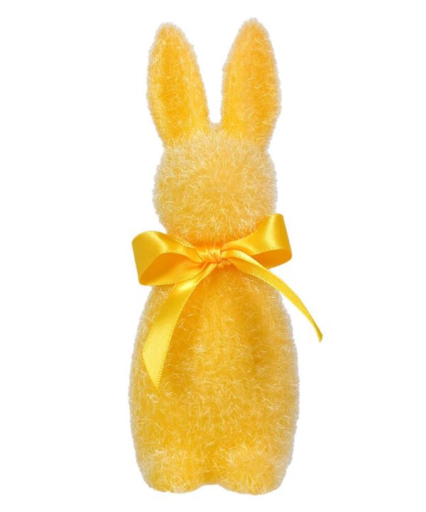 Yellow Flocked Pastel Button Nose Bunny Cheap Sale Cost