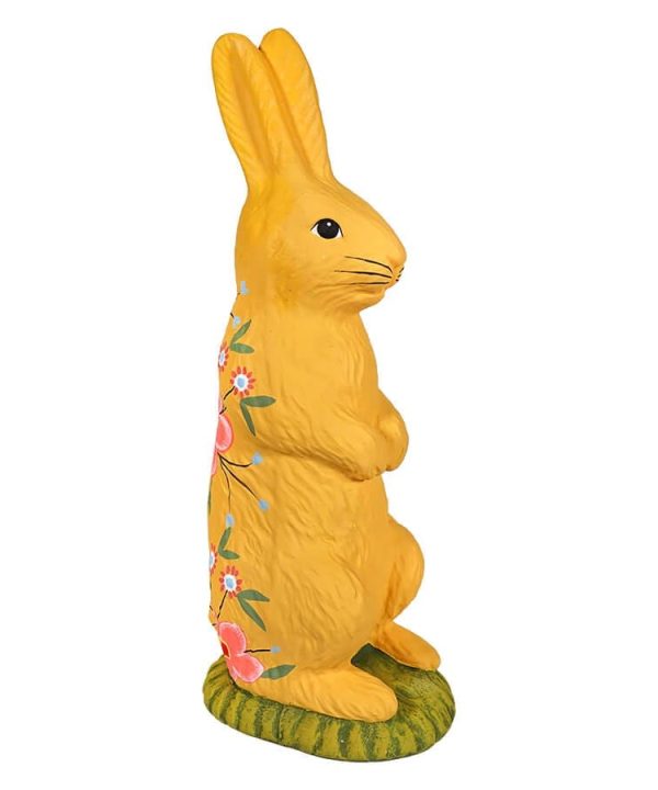 Yellow Hand Painted Standing Tabletop Bunny For Cheap