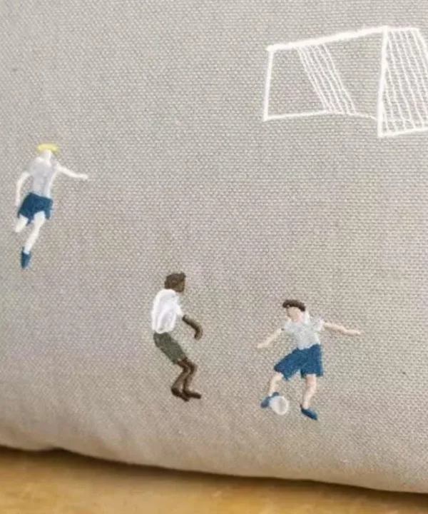 Soccer Embroidered Cushion Cover 60x40cm