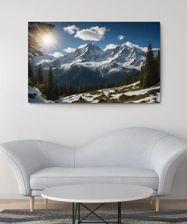 The Grandeur of Snow-Capped Peaks 1 Piece HD Canvas Wall Art