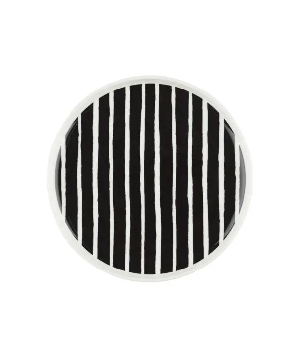 Oiva Piccolo Plate 20cm in white, black