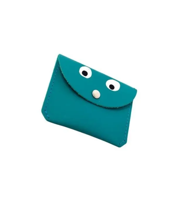 Mini Money Googly Eye Purse in turquoise