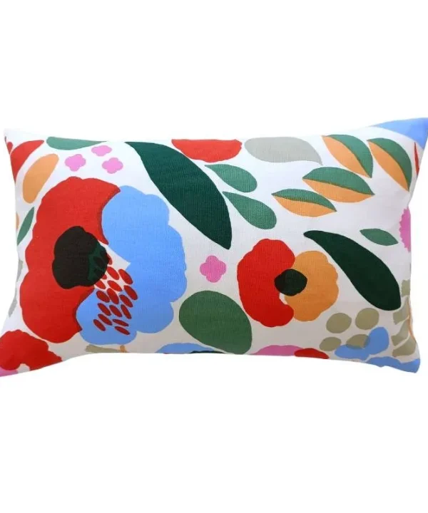 Hattarakukka Cushion Cover 50x30cm in white, tomato, light blue