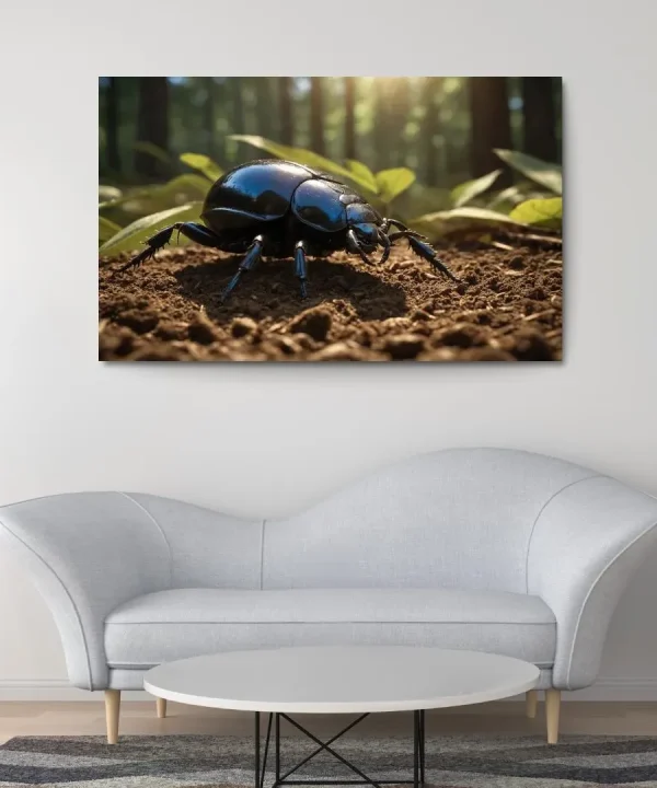 The Enigmatic Dung Beetle Nature's Clean-Up Crew 1 Piece HD Canvas Wall Art