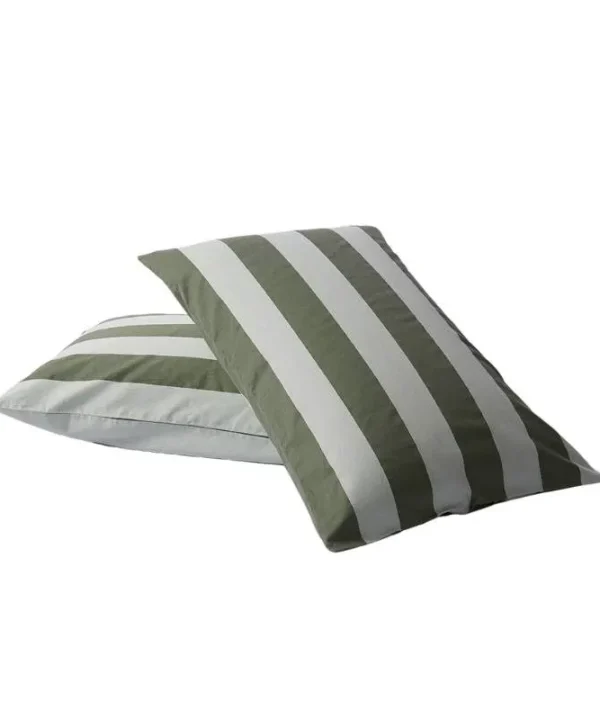 Striped Pillowcase Pair in wasabi stripes