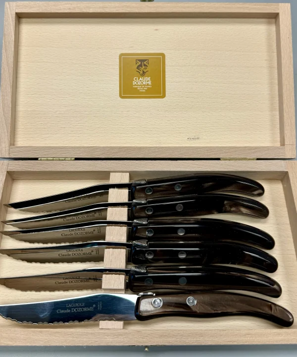 Berlingot Steak Knives with Brown Handle