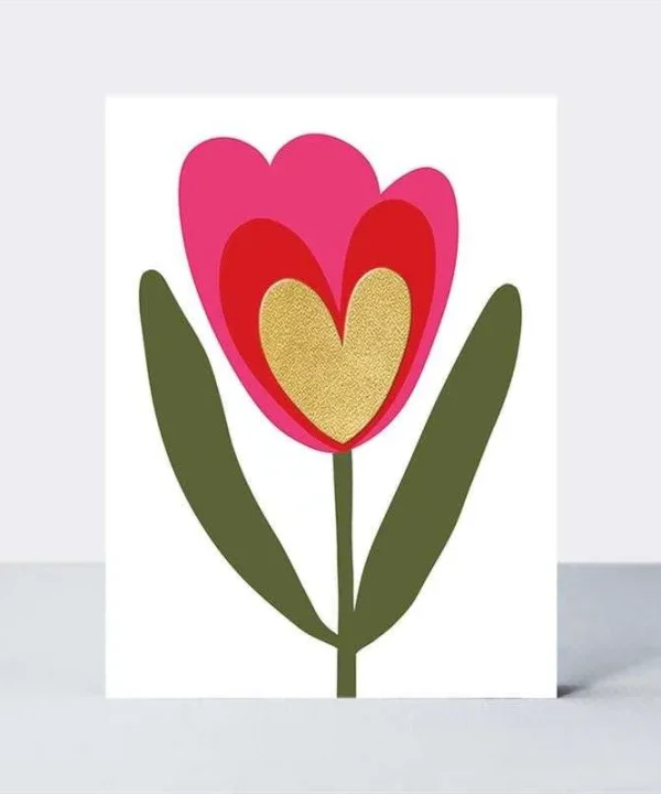 Gold Heart Mini Notecards 10 Pack