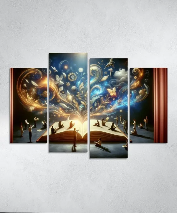 Chronicles of Unwritten Pages 4 Piece HD Canvas Wall Art