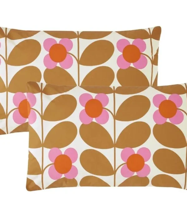 Stem Bloom Pillowcase Pair 50x75cm in saffron