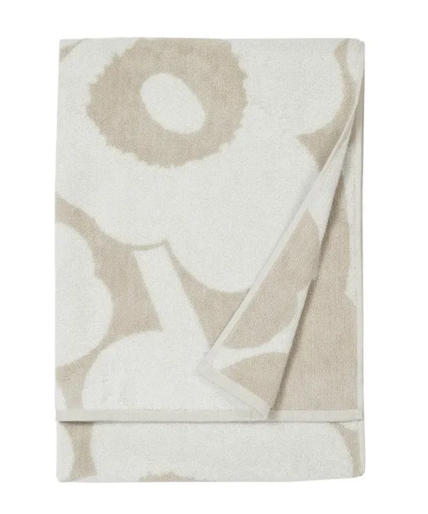 Unikko Bath Towel 70x150cm in beige, white