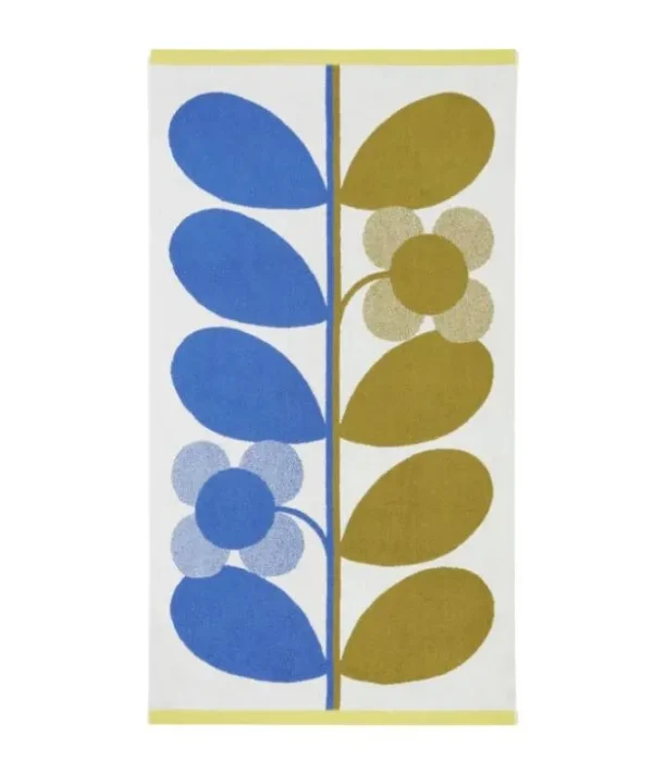 Stem Bloom Duo Bath Towel in blue, fawn