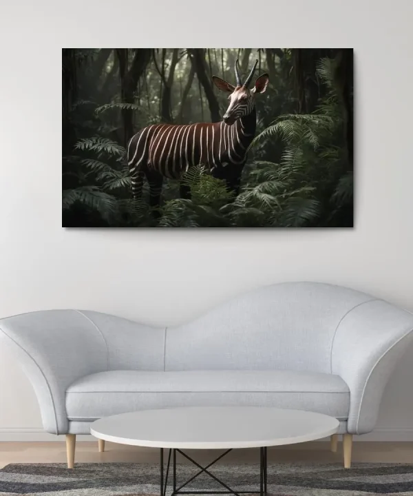 The Awe-Inspiring Okapi Forest's Mysterious Grazer 1 Piece HD Canvas Wall Art