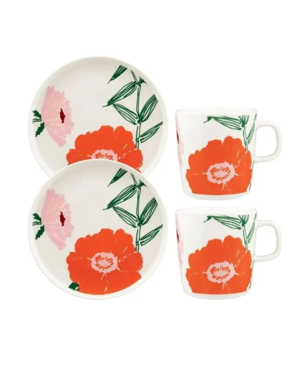 Oiva Puutarhakutsut Breakfast Set in white, green, orange
