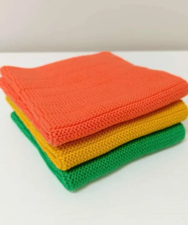 Citrus Organic Knitted Dishcloths set of 3