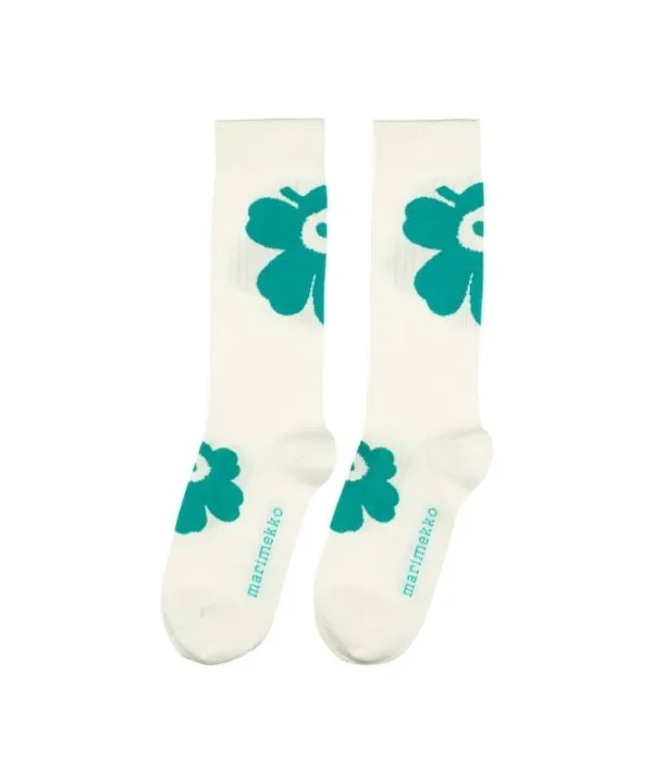 Detsku Unikko Socks in turquoise, off white